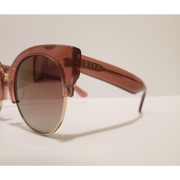 DIFF Eyewear Stella Polarized Sunglasses Womens Pink Gradient Round QG-TB3P #11S main image 9